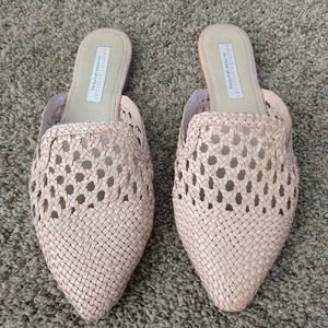 Woven Leather Slides